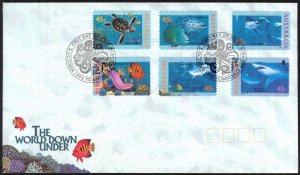 Australia 1995 Marine Life Fishes Sharks Turtles set of 6 FDC