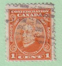 141 Canada 1c 60th Anniv of Confederation, used