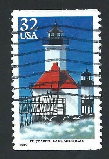 SC# 2970 - 32c - St Joseph Light House, used single