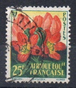 A.E.F - FRENCH COLONIAL - 1958 - FLOWERS - SPATHODEA - Used - 25F -