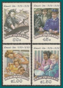 New Zealand 1993 Women's Suffrage, MNH #1151-1154,SG1726-SG1729