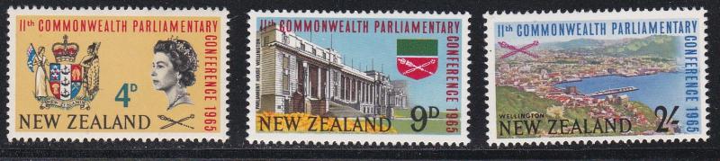 New Zealand # 375-377, Parliamentary Association Conference, NH, 1/2 Cat.