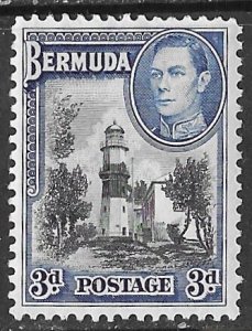 Bermuda # 121A  George VI Lighthouse 1942 (1)   VLH Unused