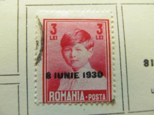 Romania Romania Romania 1930 optd 3L fine used stamp A13P33F186-