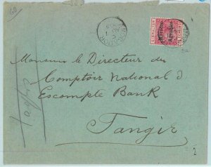 BK0254 - MOROCCO AGENCIES - POSTAL HISTORY: COVER: MOGADOR to TANGIERS 1902-