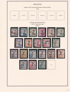 IndoChina Used Collection on Eight pages in Mounts, 1/3 Cat.
