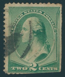 US 213 2 cent 1881-1888 American Bank Note Co., Green; Used