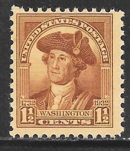 USA 706: 1.5c Washington (1772), portrait by Charles Willson Peale, MNH, F-VF