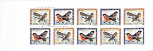 Faroe Islands #313-314 MNH complete stamp booklet,  birds