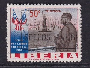 Liberia  #C143  used  1962  President visit to USA  50c