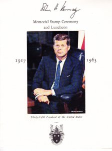 USPS FDC Ceremony Program #1246 C1 President John Fitzgerald Kennedy JFK 1964