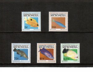 Micronesia 2001 - Fish - Set of 5 Definitive Stamps - Scott #424-8 - MNH