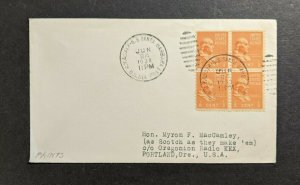 1938 SS Santa Barbara Sea Post Cover to Portland OR