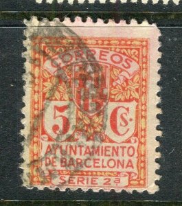 SPAIN; 1930s early Barcelona Local Civil War period issues fine used value