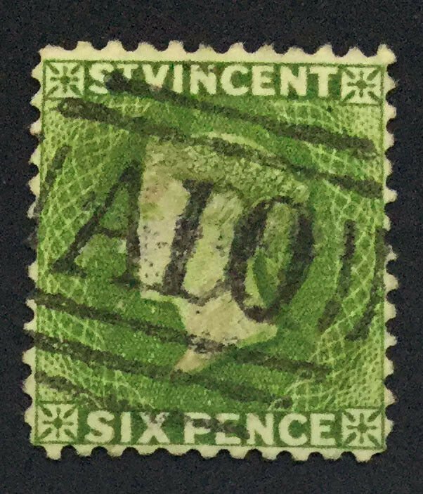 MOMEN: ST VINCENT SG #44 1883-4 P12 CROWN CA USED £300 LOT #60958