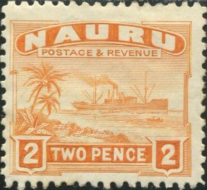 Nauru 1937 SG29B 2d orange Freighter shiny MNH