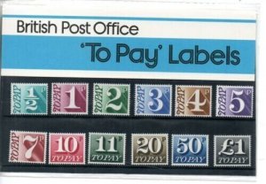 GB 1977 Postage Dues To Pay 1/2p to £1 in Presentation Pack no 93 Superb U/M