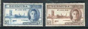 BERMUDA; 1946 early GVI Victory issue Mint hinged SET