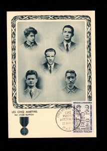 France WWII Anti Nazi Martyrs Maxi Card Resistance Medal Paris 1959 1