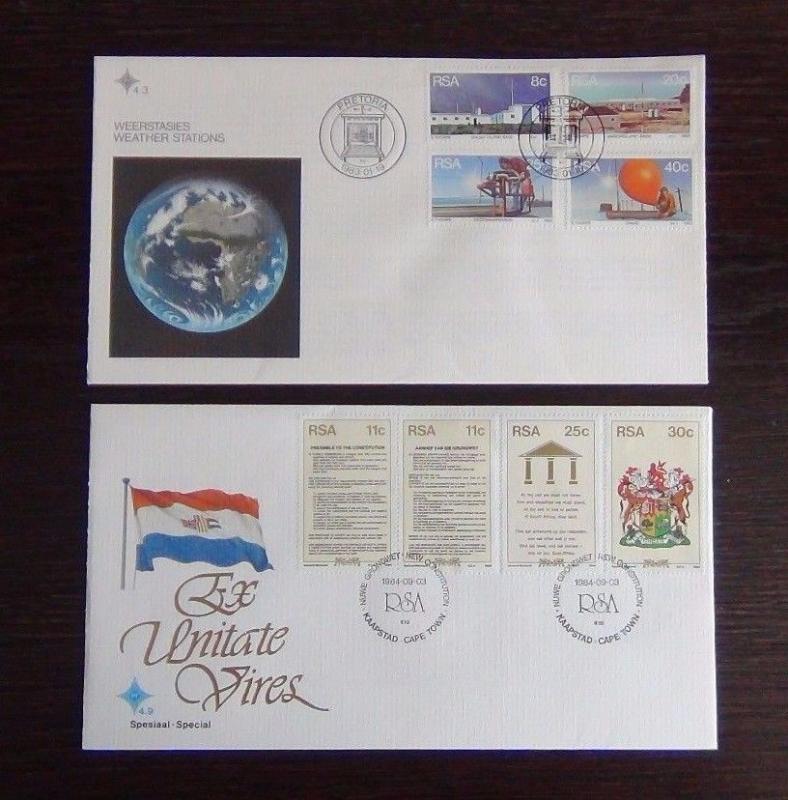 South Africa 1983 1984 FDC x 10 Medals Bridges Minerals Tourism Trains Botha  