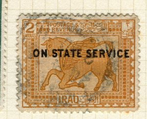 IRAQ; 1923 early Pictorial STATE SERVICE issue used Shade of 2a. value