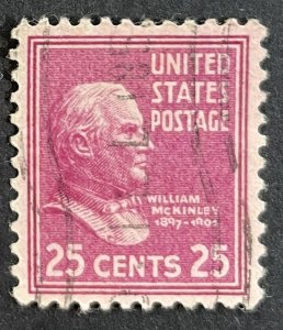 US #829 Used F/VF 25c William McKinley 1938 [B14.1.4]