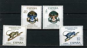 FERNANDO PO 1966 Sc#240-243 FAUNA/WILD ANIMALS/MONKEY SET OF 4 STAMPS MNH