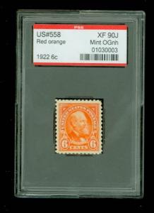 US #558, Regular Issue, PSE Graded XF 90J Mint OGnh
