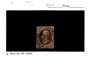 United States Postage Stamp, #157 Used, 1873 Jackson (AD)