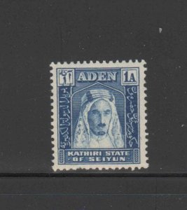 ADEN-SEIYUN #3  1942  1a SULTAN IA'FAR BIN KATHIRI MINT VF LH  O.G