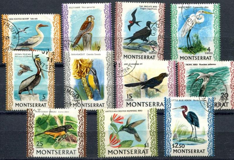 Montserrat SC# 231-9,41-2 (SG#242-50, 52-3) BIRDS, Used