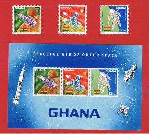 Ghana #305-307a  MNH OG   Outer Space  w/SS Free S/H