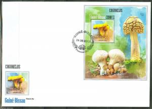 GUINEA BISSAU 2013  MUSHROOMS SOUVENIR SHEET FIRST DAY COVER