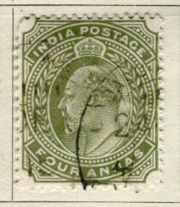 INDIA; 1902-05 early classic Ed VII issue used 4a. value