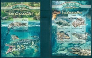 Niger - 2013 Crocodiles. MNH Souvenir Sheets.