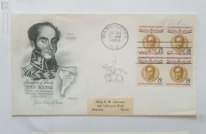 US, FDC  CHAMPION OF LIBERTY SIMON BOLIVAR  1958 WASHINGTON  