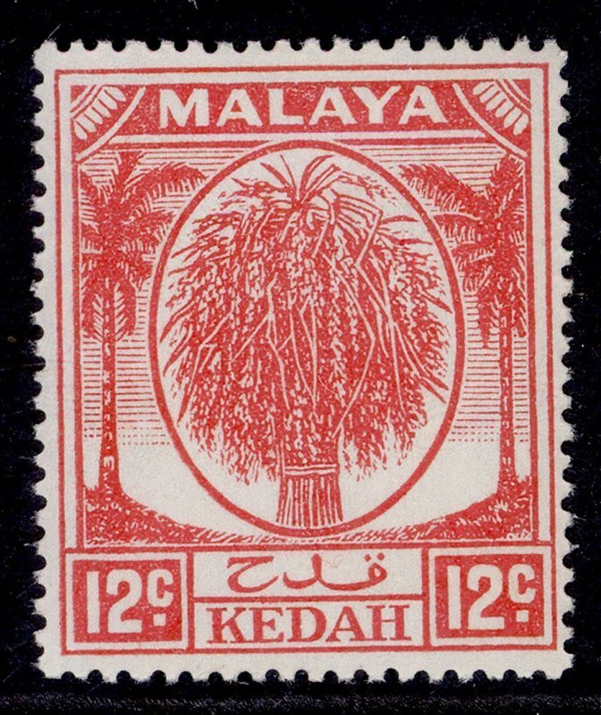 MALAYSIA - Kedah GVI SG82a, 12c scarlet, NH MINT.