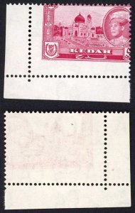 Kedah SG107 5c Fantastic Misperf U/M (Crease in the margin)