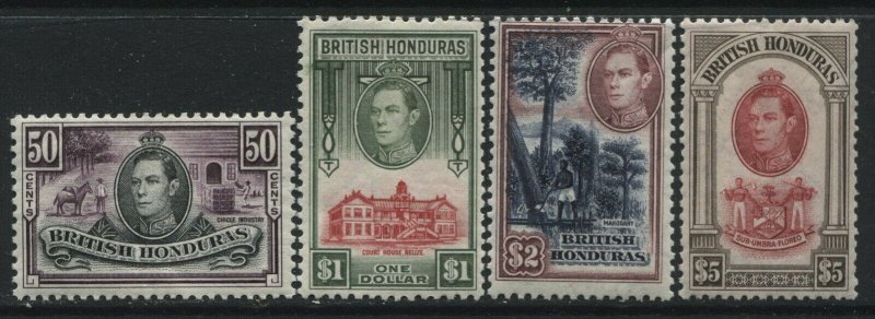 British Honduras KGVI 1938 50 cents to $5 mint o.g. hinged