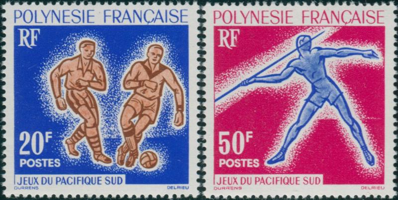 French Polynesia 1962 Sc#203-204,SG28-29 South Pacific Games Suva set MNG