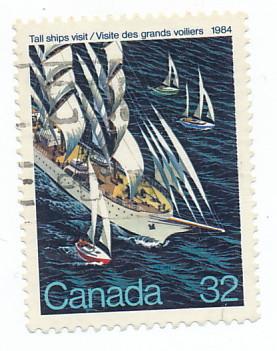 Canada 1984  Scott 1012 used - 32c Cartier's landing , ship