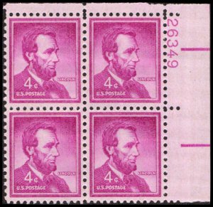 US #1036a LINCOLN MNH UR PLATE BLOCK #26349