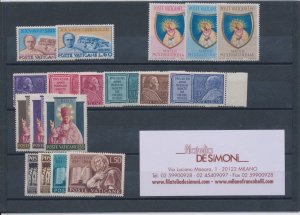 1954 Vatican, New Stamps, Complete Vintage 18 val MNH **