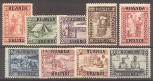 RUANDA-URUNDI #B3-11 Mint NH - 1930 Pictorial Set