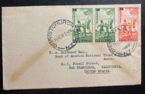 1939 Christchurch New Zealand Cover To Bank Of America San Francisco CA USA