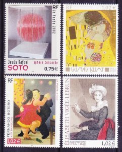 France 2869-72 MNH 2002 Art Series Various Paintings Complete Set of 4 Very Fine