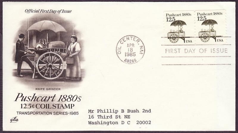 2133 Pushcart pair Artcraft FDC