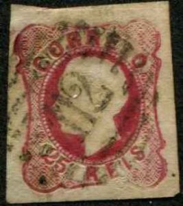 Portugal SC# 14 King Luiz 25r imperf Used SCV $4.75