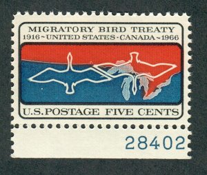 1306 Migratory Bird Treaty MNH plate number single - PNS