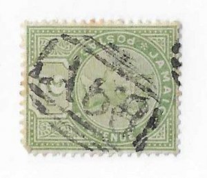 Jamaica Sc #25a  2p light green used with 'A63' VF